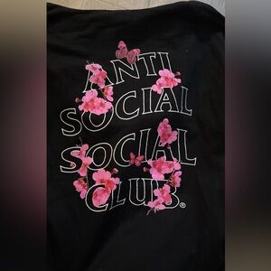 Anti Social Social Club Black Pullover Hoodie with White Logo